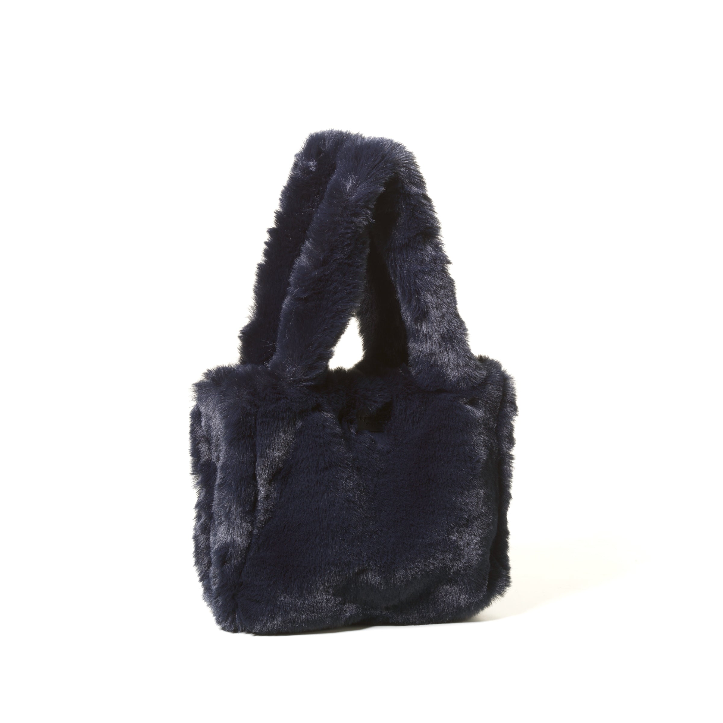 Black fuzzy tote bag hot sale