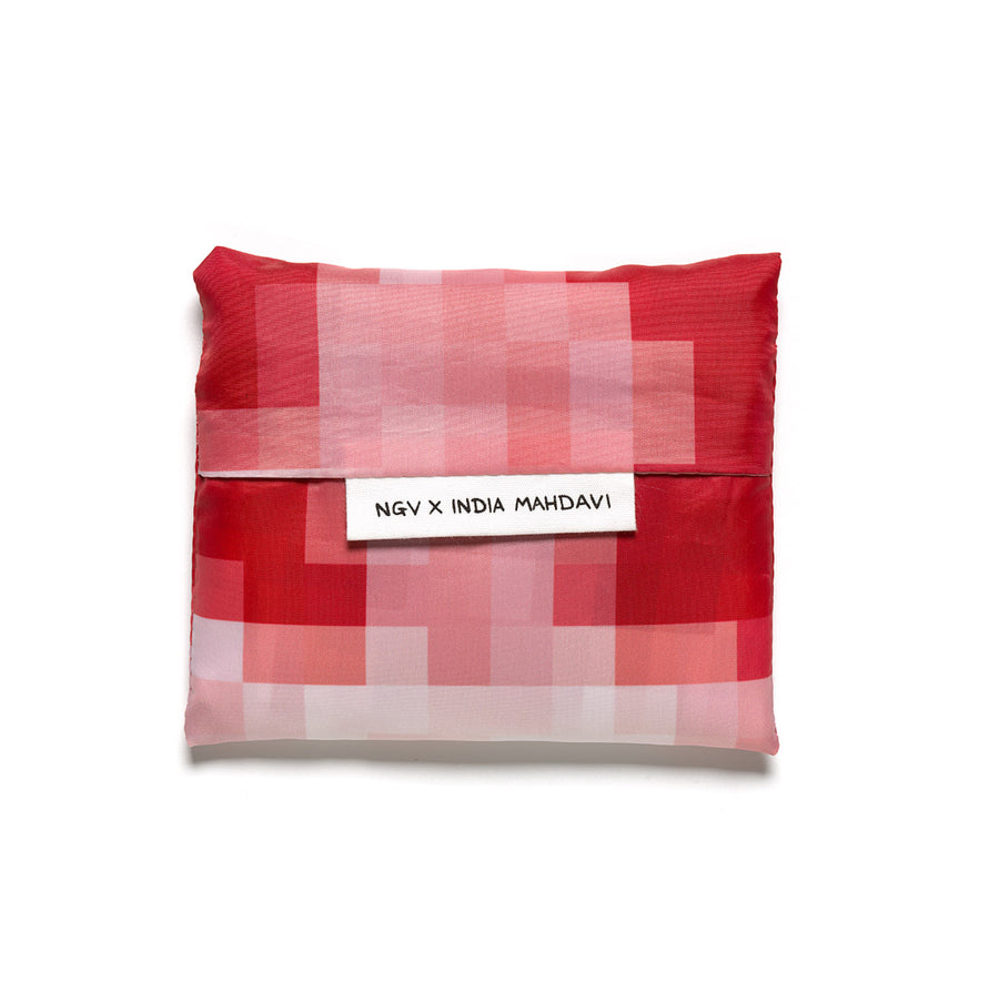 NGV x India Mahdavi Shopper Bag - Red Tartan Pixel