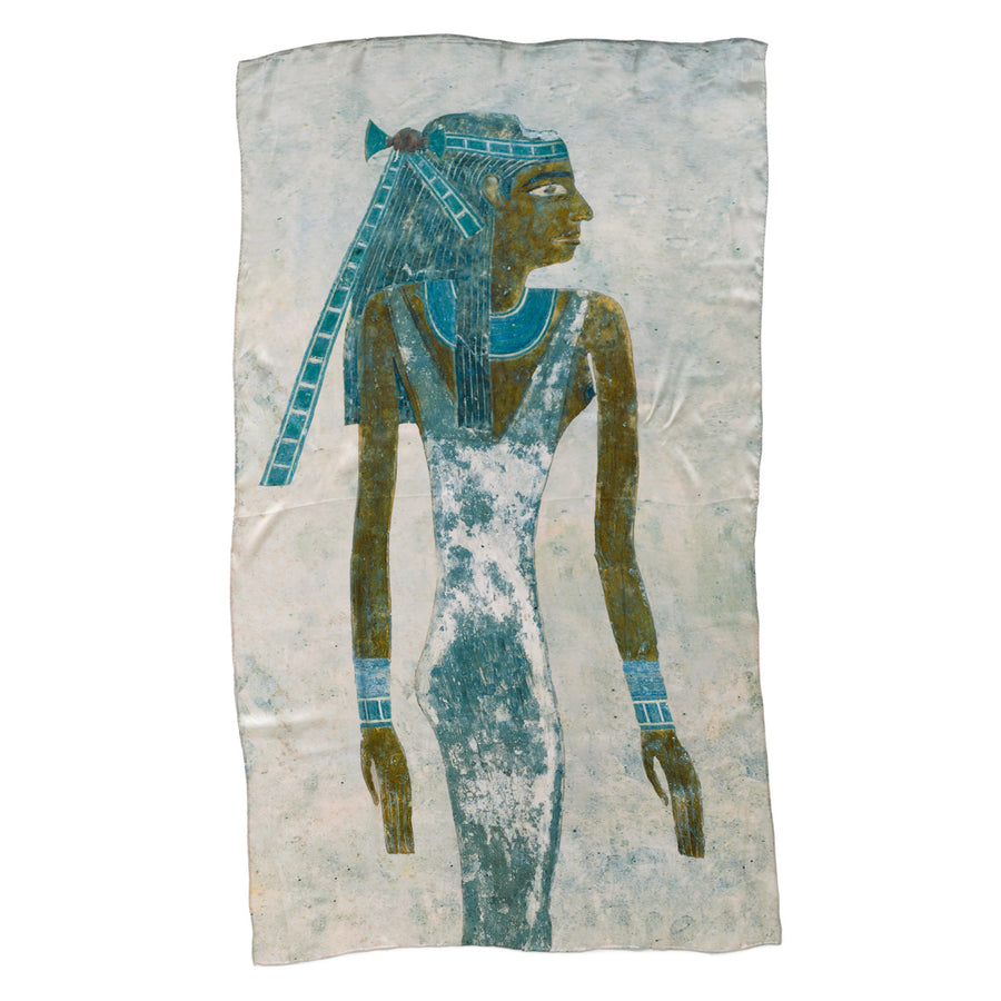 Silk Satin Scarf - Painted Relief of a Woman from the Tomb of Nomarch Djehutyhotep (detail)