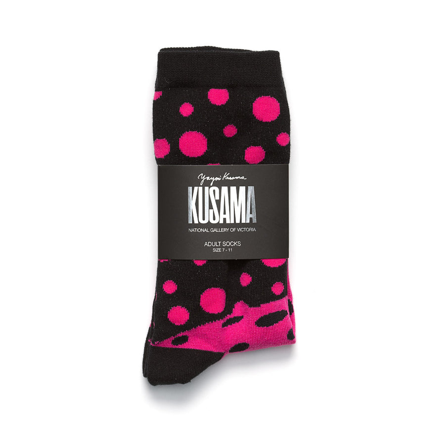 Socks – Yayoi Kusama, Pink and Black Dots