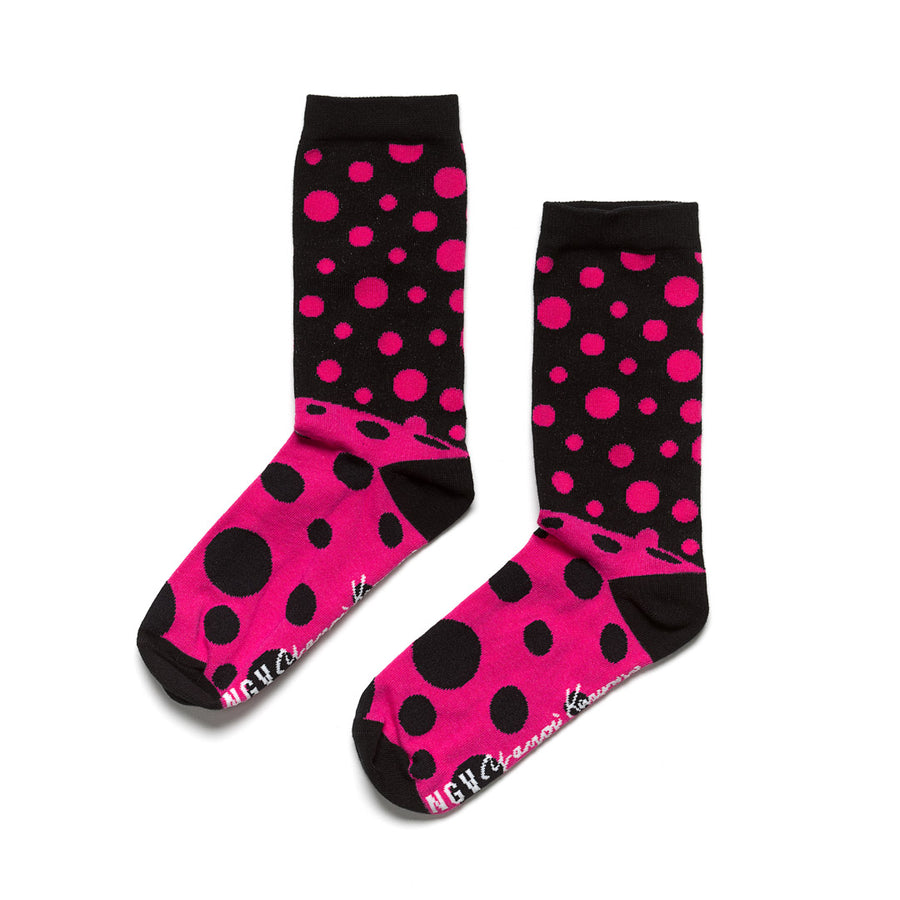 Socks – Yayoi Kusama, Pink and Black Dots