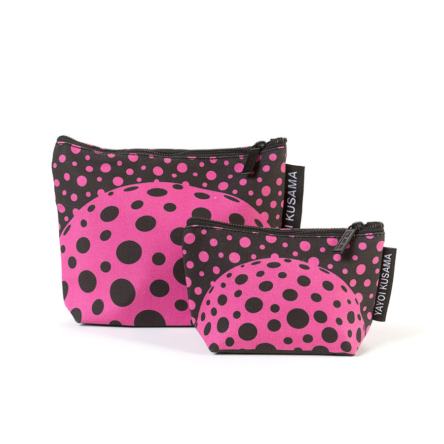 Pouches – Yayoi Kusama, Pink and Black Dots