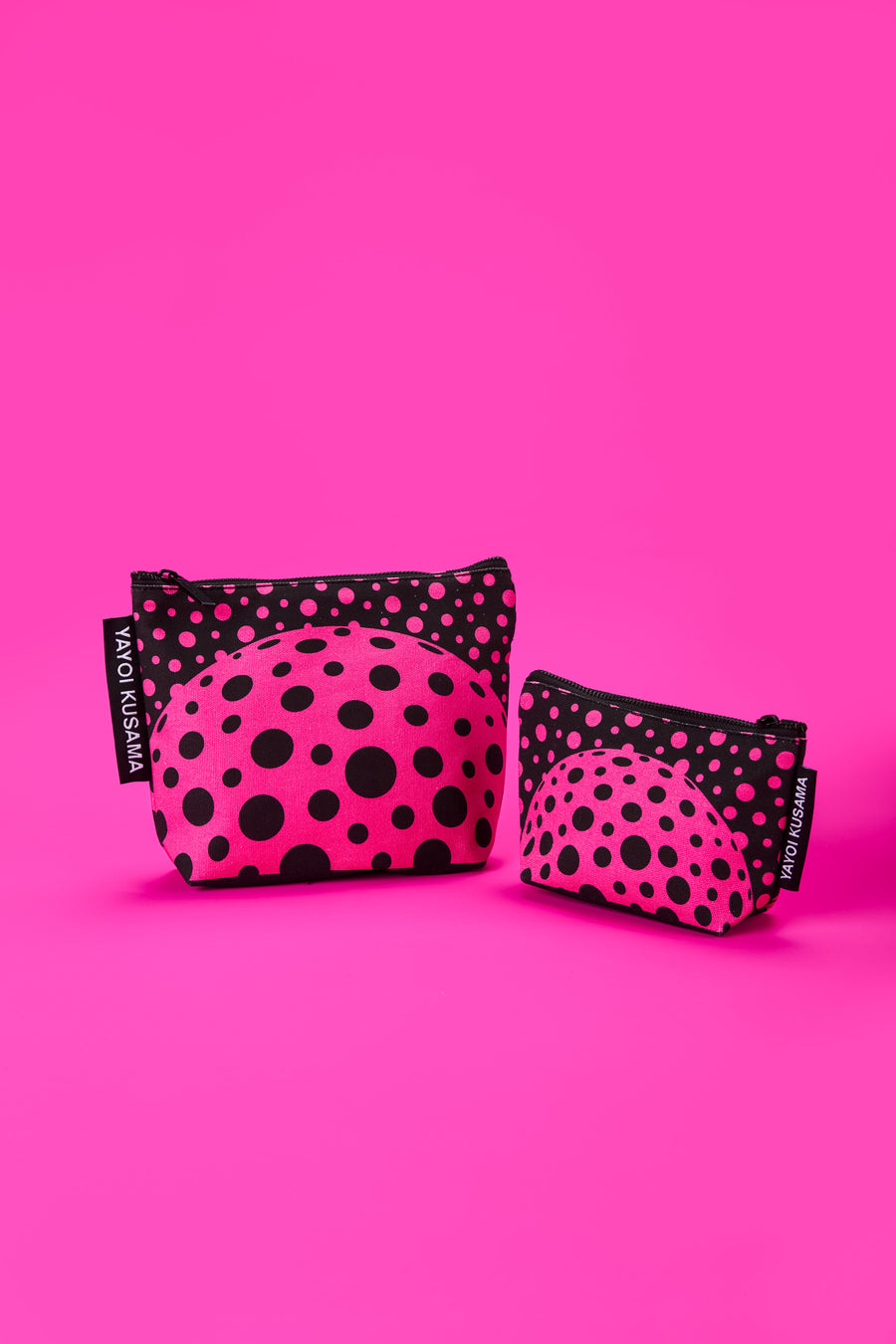 Pouches – Yayoi Kusama, Pink and Black Dots