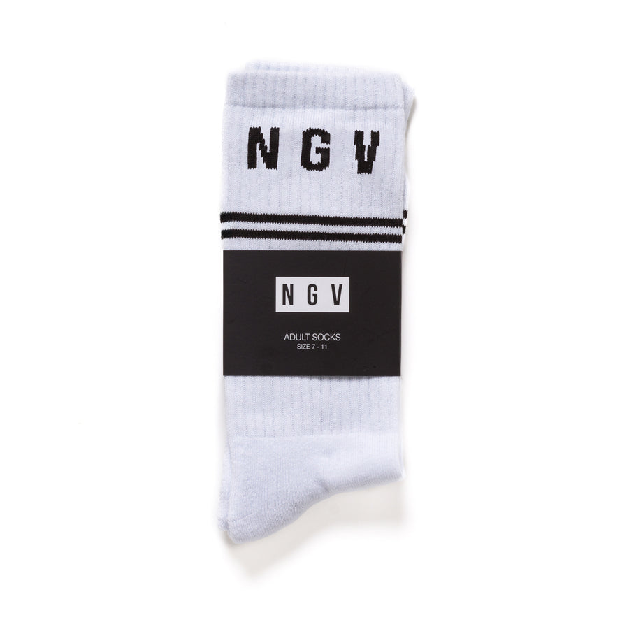 NGV Socks – White Stripe