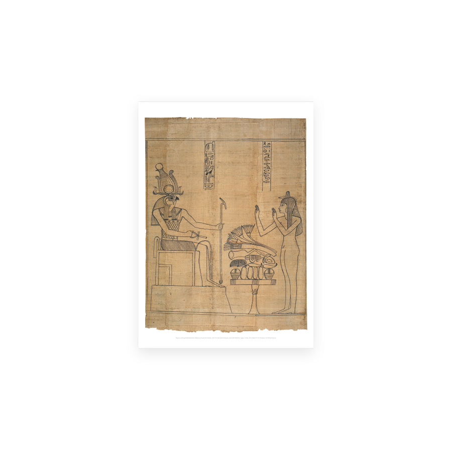 Poster - Papyrus Showing Nestanebetisheru Offering to the God Ra-Horakhty (detail)