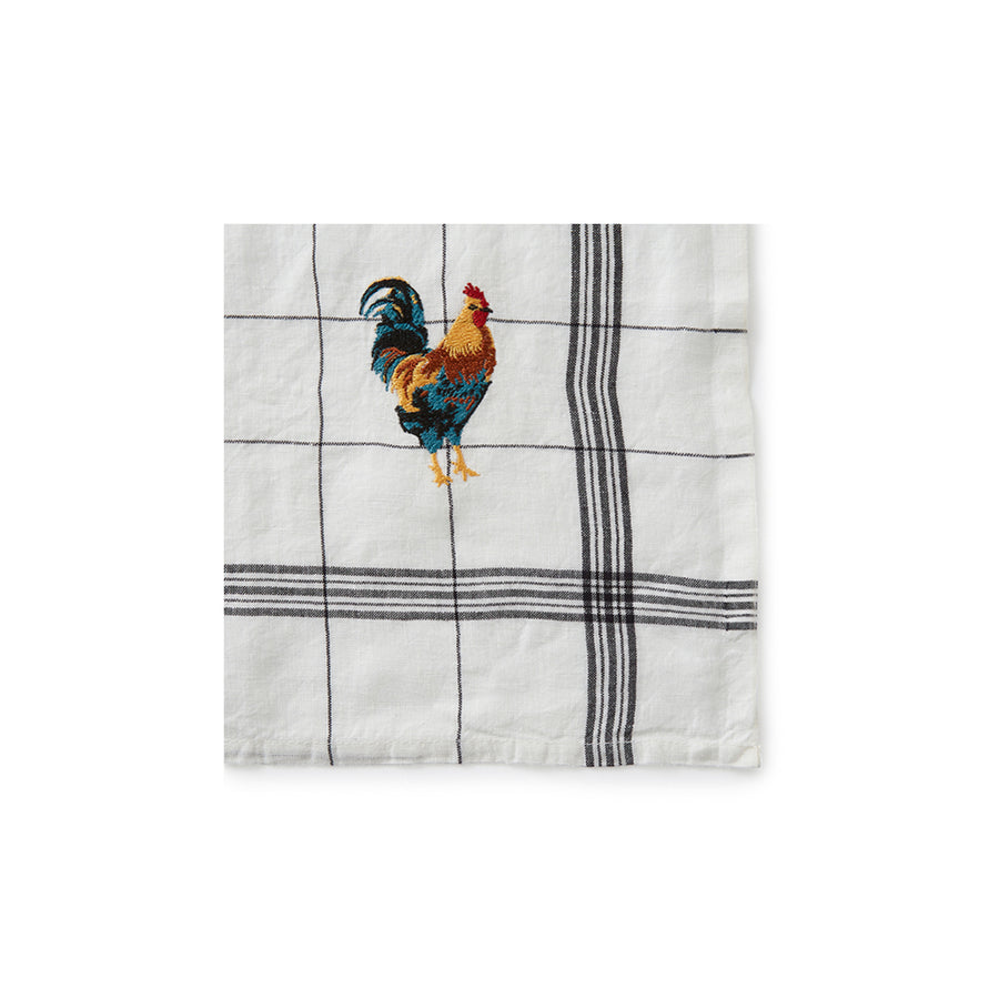 Bistrot Tea Towel - Embroidered Rooster