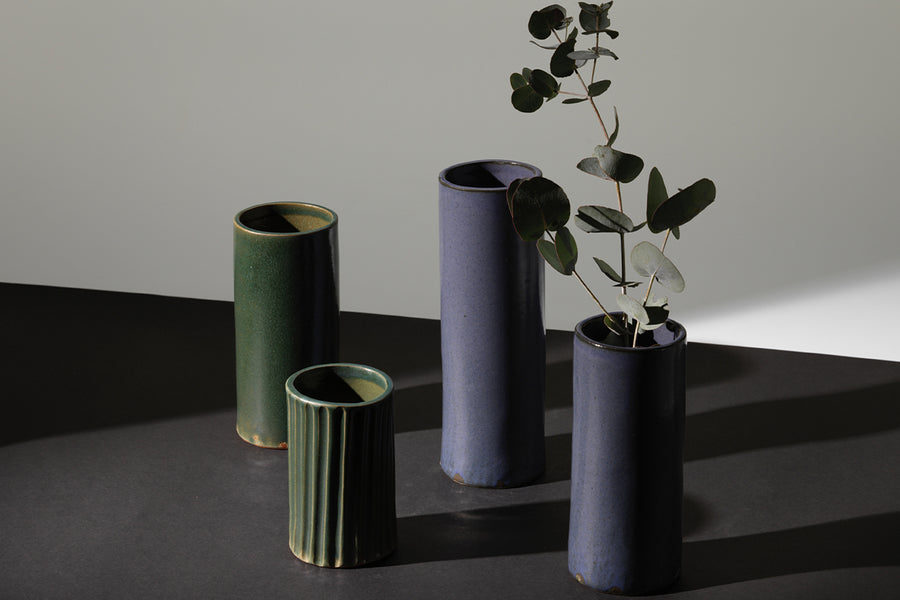 Jenn Johnston Vase - Dark Denim, Medium