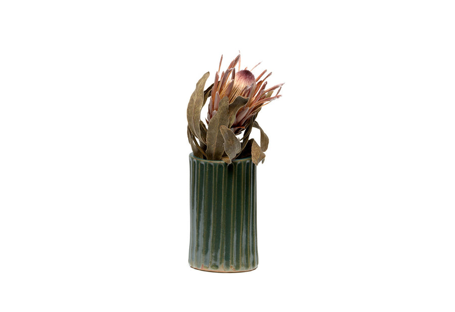 Jenn Johnston Carved Vase - Moody Green