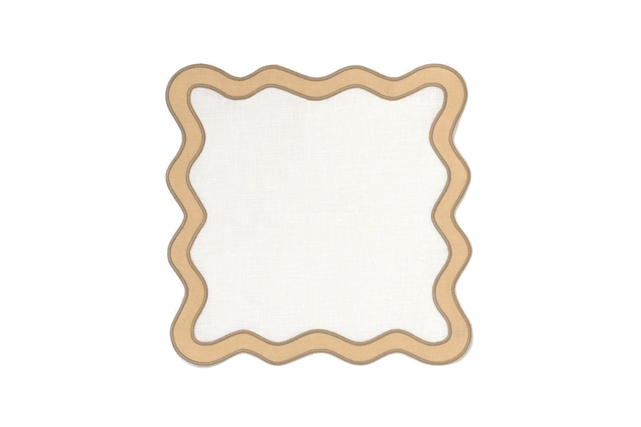 Beige and Sand Scalloped Napkins - Set of 4